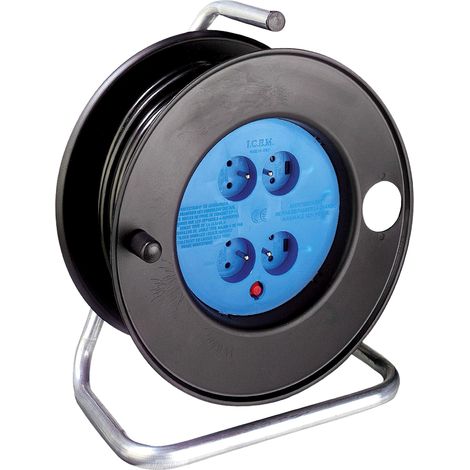 Enrollador de cable eléctrico DIY con tierra L. 40 m ho5vvf 3g1.5 ELECTRALINE