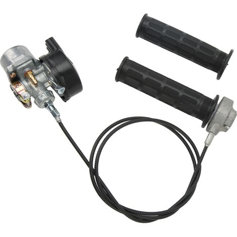 Poignée d'accélérateur avec câble pour carburateur, kit compatible moteur 2 temps 49cc 60cc 66cc 80cc, vélo motorisé, ensemble complet de commande des gaz. (1/5)