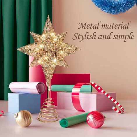 Neuer 17-zackiger Weihnachtsstern für die Baumspitze (im Beutel, 1 Stern) – Gold (1/5)