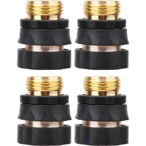 Raccord Rapide Tuyau Arrosage - Laiton 3/4 Pouces - Pour Tuyaux Arroseurs Pulvérisateurs Asperseurs - Lot de 4 (1/5)