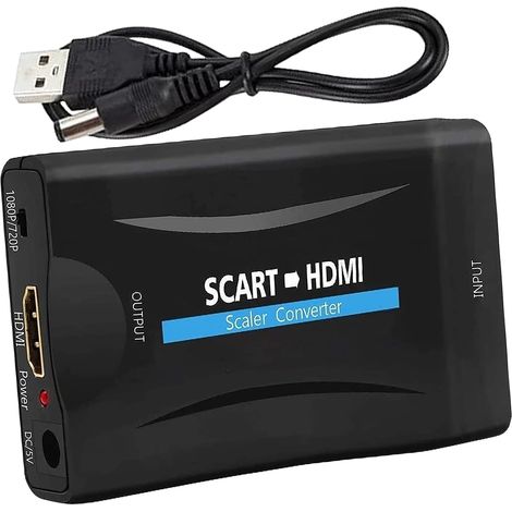 Scart vers Hdmi Convertisseur Péritel vers HDMI Adaptateur Péritel vers HDMI Scart to Hdmi Audio Vidéo Support HD 720p/1080p pour Proiettore Monitor HDTV STB VHS Xbox PS3 Sky Blu-ray Dvd Wii TV VCR (1/5)
