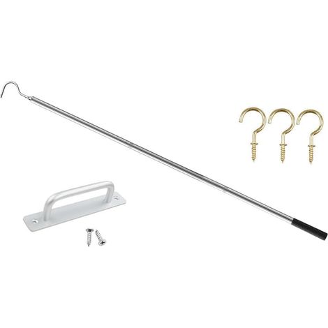 mit 1345 cm Edelstahlstange und Aluminiumgriff für