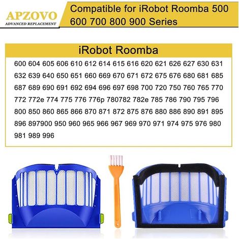 6-teiliger Frontaufsatzfilter für iRobot Roomba 600 604 605 606 610 612 614 615 616 620 621 626 627 630 631 632 639 640 650 651 660 669 670 671 672 675 676 680 681 685 687 689 690 691 692 694 696 697  (1/5)