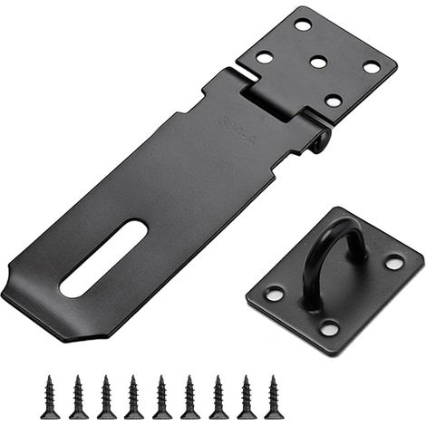 Edelstahl-Schlaufenschloss mit Schraubverschluss für Schränke, Türen, Kommoden und Schubladen (schwarz, 5 Zoll)