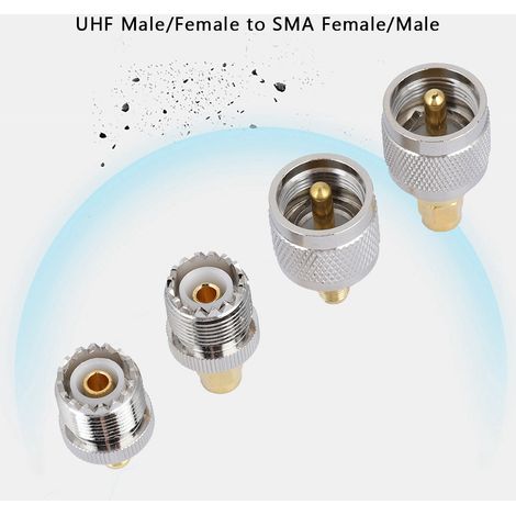 Adaptateur SMA Mâle UHF Femelle, Connecteur RF Coaxial SMA Femelle UHF Mâle, Pièce Câble Antenne
