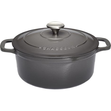 Chasseur - Cocotte ronde 28 cm chasseur gris caviar interieur noir