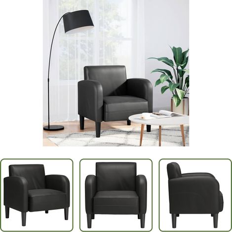 Canapé confortable - Chaise de canapé avec accoudoirs noir 54 cm similicuir (1/5)