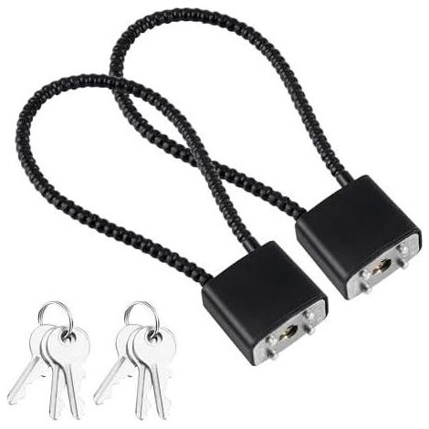 CSPARKV Lot de 2 Cadenas en Corde d'acier, Cadenas à Câble avec Clés, Verrous Antivol pour Vélos, Casiers, Boîtes à Outils (1/4)
