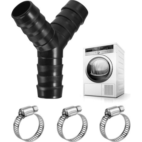 2-piece washing machine and dishwasher drain adapter, 3-way Y-shaped splitter hose connector fittings, drain hose connection accessories, 16-27mm