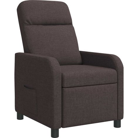 Recliner Dark Brown Fabric vidaXL (1/5)