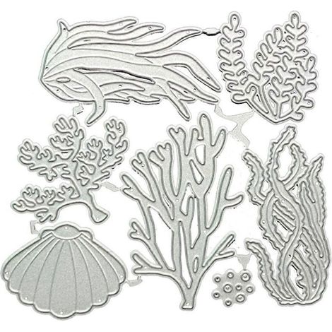 Pochoirs de découpe en métal pour plantes aquatiques, scrapbooking, cartes et loisirs créatifs. Moule à gaufrage pour décoration.