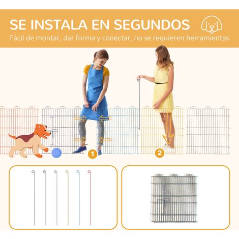 Parc pliable pour animaux de compagnie. cage pour chien pliable à 6 panneaux pour jardin. terrasse. usage extérieur. Ø120 x 60 cm. multicolore (1/5)