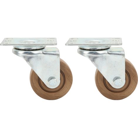 Satz mit 2 hitze- und verschleißfesten Nylon-Trolleyrädern, schwenkbar und flexibel, 75 mm Durchmesser. (1/5)