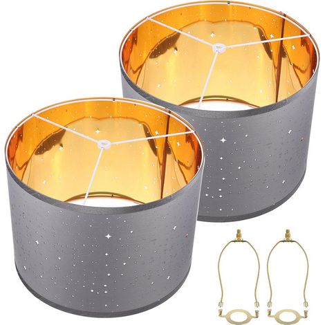 2 set di paralumi in tessuto per lampada da terra in stile americano con portalampada E26 a forma di arpa, foro UNO. (1/5)