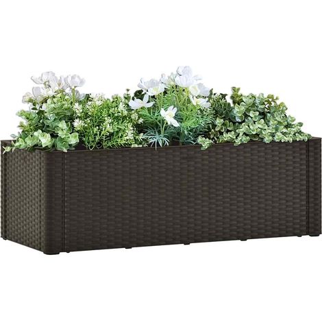 vidaXL Arriate con sistema de riego automático moca 100x43x33 cm (1/5)
