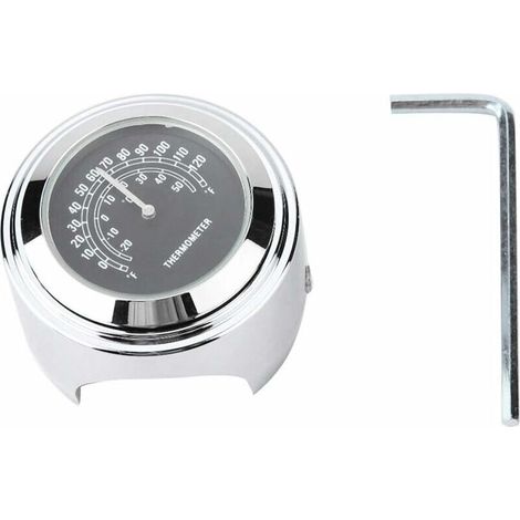 2pcs Thermomètre de Guidon, Accessoires de température pour Montage de Guidon de Moto étanches 22-25mm (Noir) (1/5)