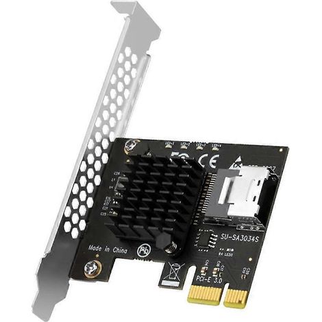 PCIe-zu-SAS-8087-4-Port-SATA-3.0-Adapterkarte, inklusive Netzteil und Halterung