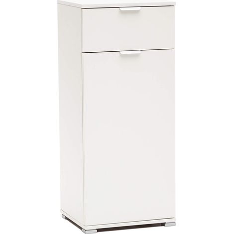 MOBILETTO CON ANTA E 1 CASSETTO BIANCO 45 X 38 X H103 CM (1/5)