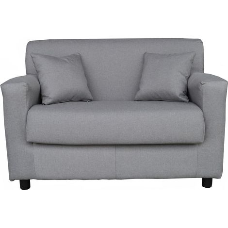 Divano 2 posti Grigio - tessuto sfoderabile 124 cm BOLOGNA (1/3)