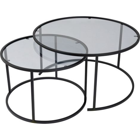 Tavolino da caffè, tavolo da soggiorno, tavolino laterale Set Nero (1/5)