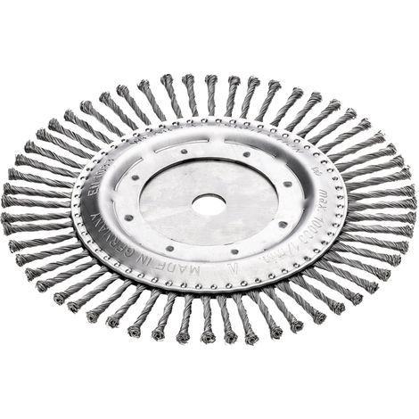 Cepillo de alambre de 250x25,4 mm para desbrozadoras y recortadoras.
