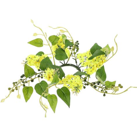 Couronne de bougies décoratives pour table (2 pièces) - Fleurs artificielles (1/5)