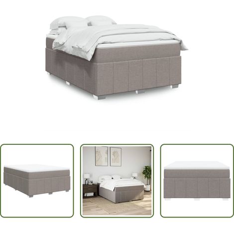 vidaXL Taschenfederkern - Boxspringbett mit Matratze Taupe 140x200 cm Stoff (1/5)