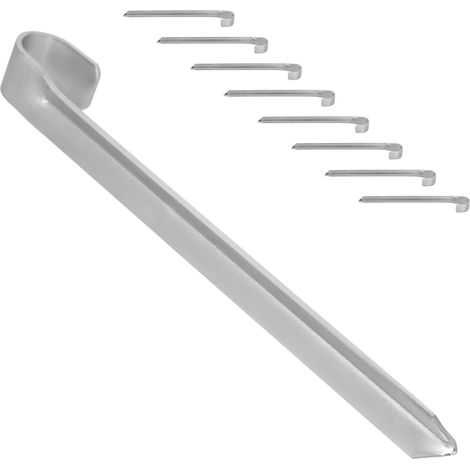 KOTARBAU® Lot de 8 Ancrage au Sol - Acier Galvanisé - 430 mm - Argent - Piquet Ancrage - Piquet de Fixation - Piquets de Tente - Fixation Trampoline au Sol (1/5)