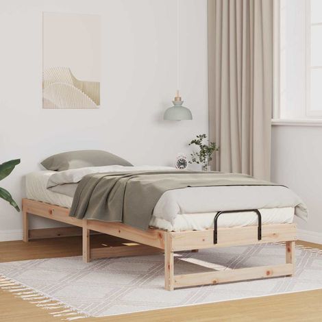Estructura de cama con asas de transporte Marrón