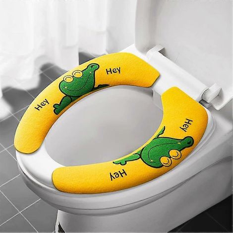 Coussin adhésif pour siège de toilette, antidérapant, imperméable et facile à remplacer (1/5)