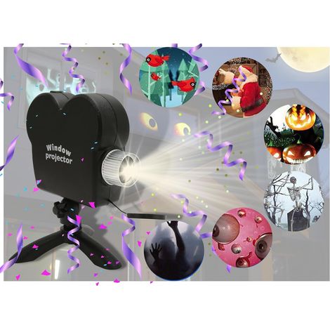 Projecteur de Noël holographique, décoration de Noël avec support, projecteur de rideau réglable en flocon de neige, motif de Noël d'horreur (1/5)