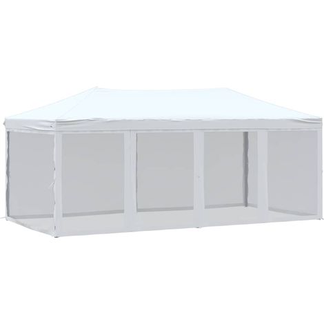 vidaXL Carpa para fiestas plegable con paredes laterales blanca 3x6 m (1/2)