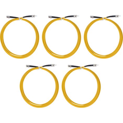 Câble fibre optique ST-ST 3 mètres 5 pièces, gaine LSZH sans halogène, cordon de rallonge fibre optique (1/5)
