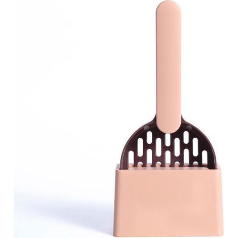 Pelle à litière pour chat en ABS - Café et rose - 26,6 x 12,7 x 5,4 cm (1/5)