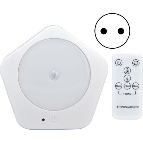 Prise veilleuse réglable AC110-220V 0.5W avec télécommande minuterie pour cuisine chambre EU (1/5)