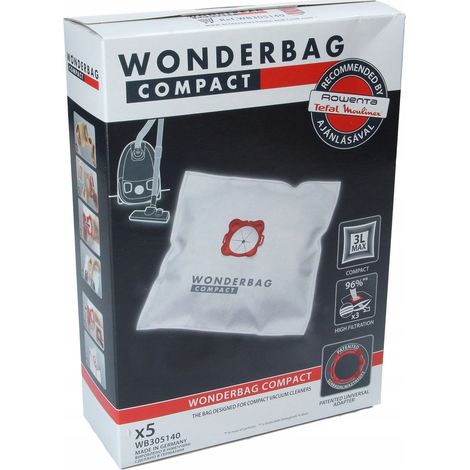 Rowenta Wonderbag Compact WB305140 Bolsa para Aspiradora Blanca Kit 5