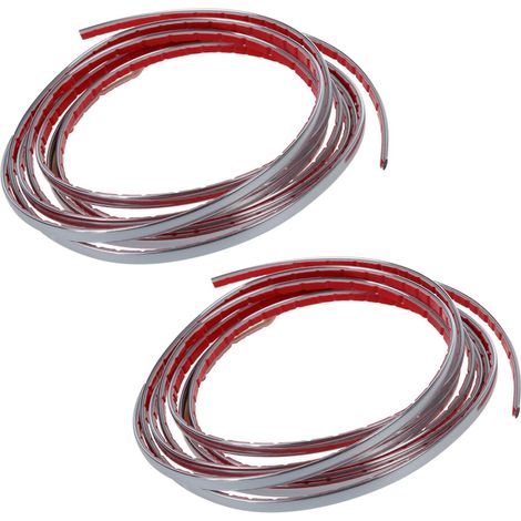2X Chrome Ruban Adhésif Argent 6MM 3 Mètres Auto (1/2)