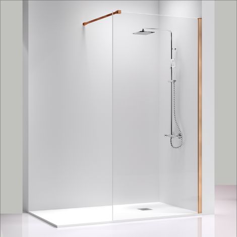 Walk In Duschwand FRESH Rosegold - Glas 8mm / 100 cm