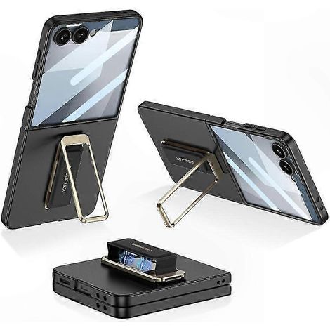 Galaxy Z Flip7 5G Hülle mit Ständer, schlankem Panzerglas und PC-Abdeckung, robuster Schutz für Ihr Smartphone (1/5)
