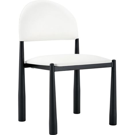 Lot de 2 chaises de salle à manger modernes en PU avec dossier arrondi et pieds métalliques (1/5)