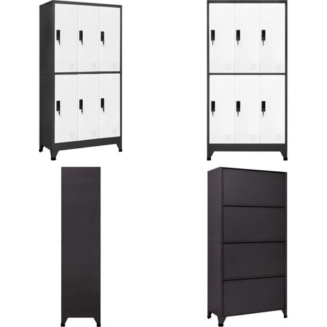 Schließfachschrank Anthrazit und Weiß 90x45x180 cm Stahl - Schliessfachschrank - Metallschrank - Garderobe - Bürobedarf - Abstellraumorganisation - Home & Living (1/5)
