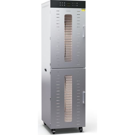 Klarstein Dehydrator  4000W Food Dehydrator, 40 Stainless Steel Shelves, 2 Chambers, 30-90°C, 24h Timer, 6 Fans, 50-55 dB, Ideal for Fruits, Vegetables, Meat, Herbs, Silver (1/5)