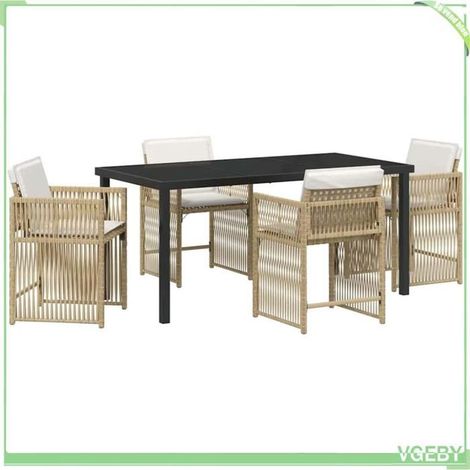 Ensemble de salle à manger pour jardin - FAFEICY - 3380787 - Beige - Polyrotin - 4 personnes (1/5)