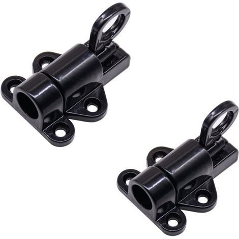 Verrou Porte 2 Pièces Loquet Porte Serrure Portail Automatique Verrou de Porte Exterieur Verrou Fenetre Boulon de Verrouillage à Ressort Verrou de Porte en Aluminium Noir Avec Vis,KoleZy (1/5)