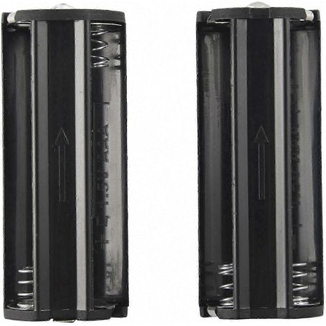 2Pcs Porte-piles Noir AAA pour 3 Piles 1,5V Lampe Torche (1/5)