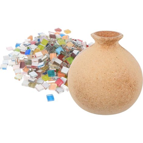 1ensemble Vase à Fleurs Bois Avec Mosaïque Pot Décoratif Fait Main Pour Fleurs Séchées Kit Créatif Pour Adultes Pour Décoration Intérieure (1/5)