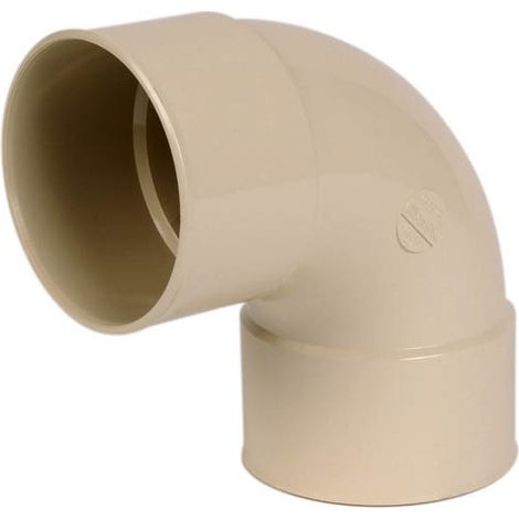 Nicoll – Coude PVC femelle-femelle 87°30 Ø100 sable – Raccord pour gouttière – Évite les impuretés – Dévoiement tube descente (1/2)