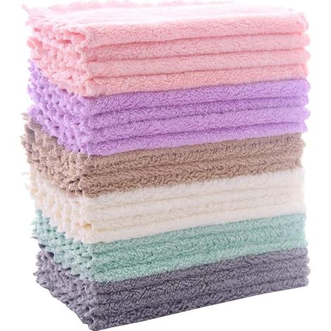 Lot de 24 torchons de cuisine en polaire corail ultra-absorbants, réutilisables, antiadhésifs, lavables à l'huile, sans peluche ni odeur, séchage rapide, qualité supérieure (1/5)