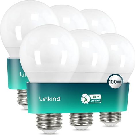 E27 LED Light Bulb, 7.2W=100W, A60 1521lm, 4000K Neutral White, 50000H Lifetime, Matte Bulb (1/5)