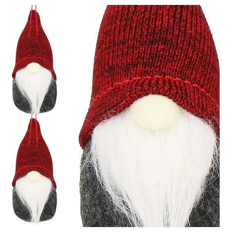 Skrzat de 10 cm, adorno navideño, gnomo navideño, gnomo bordó. (1/5)
